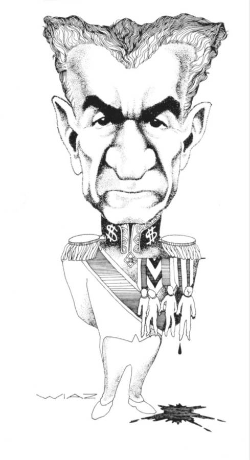 1977 4 novembre Le Nouvel Observateur Dessin de Wiaz Le Shah.jpg